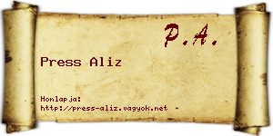 Press Aliz névjegykártya